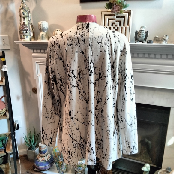 H by Halston marble print zip jacket top size 12 - Picture 5 of 8